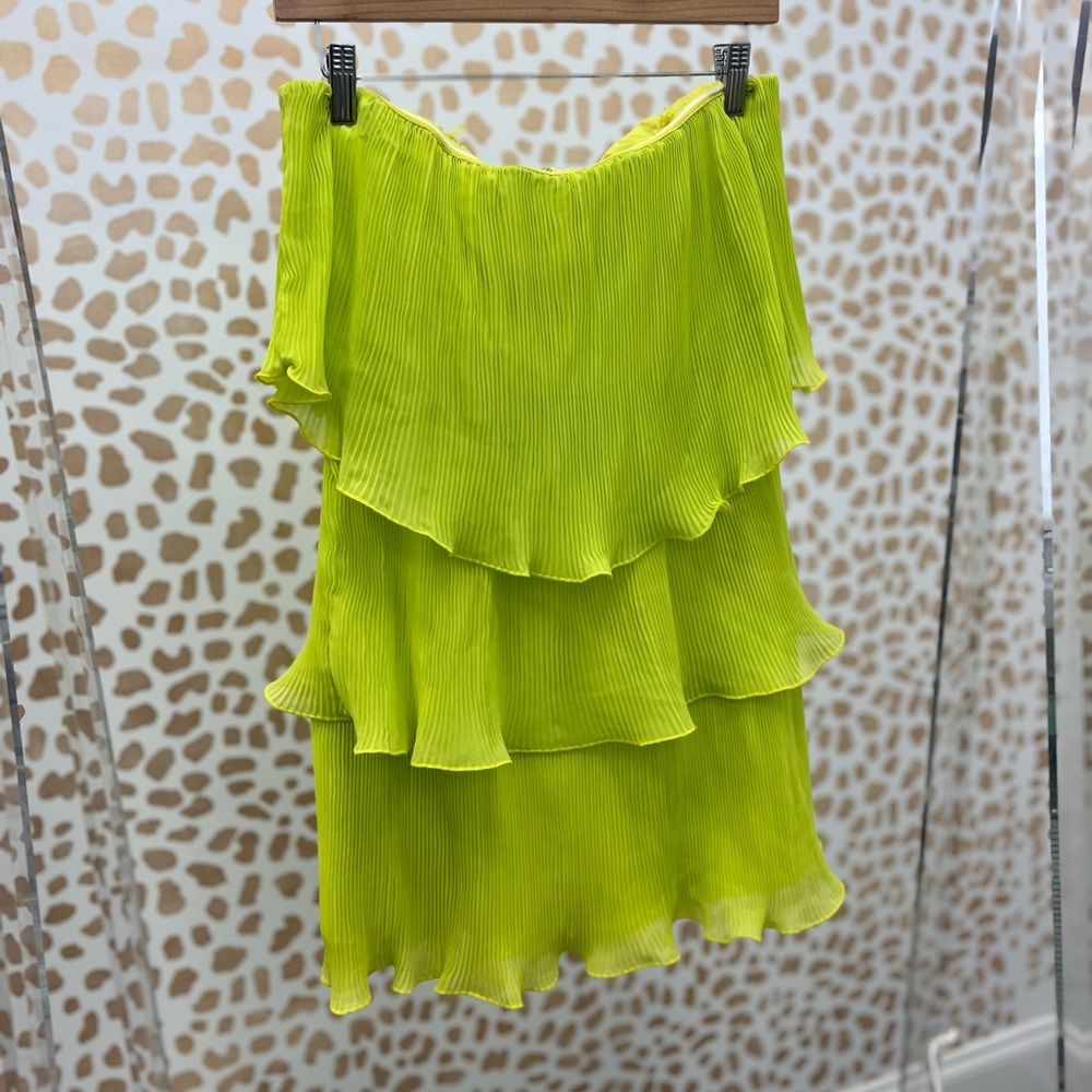 Strut & Bolt Lime Tiered Strapless Mini Dress